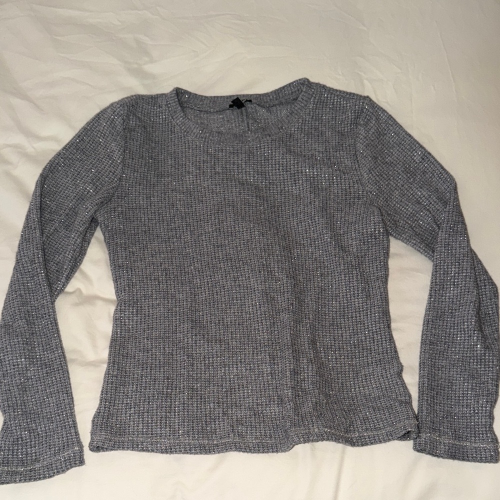Express Heather Gray Fitted Sweater